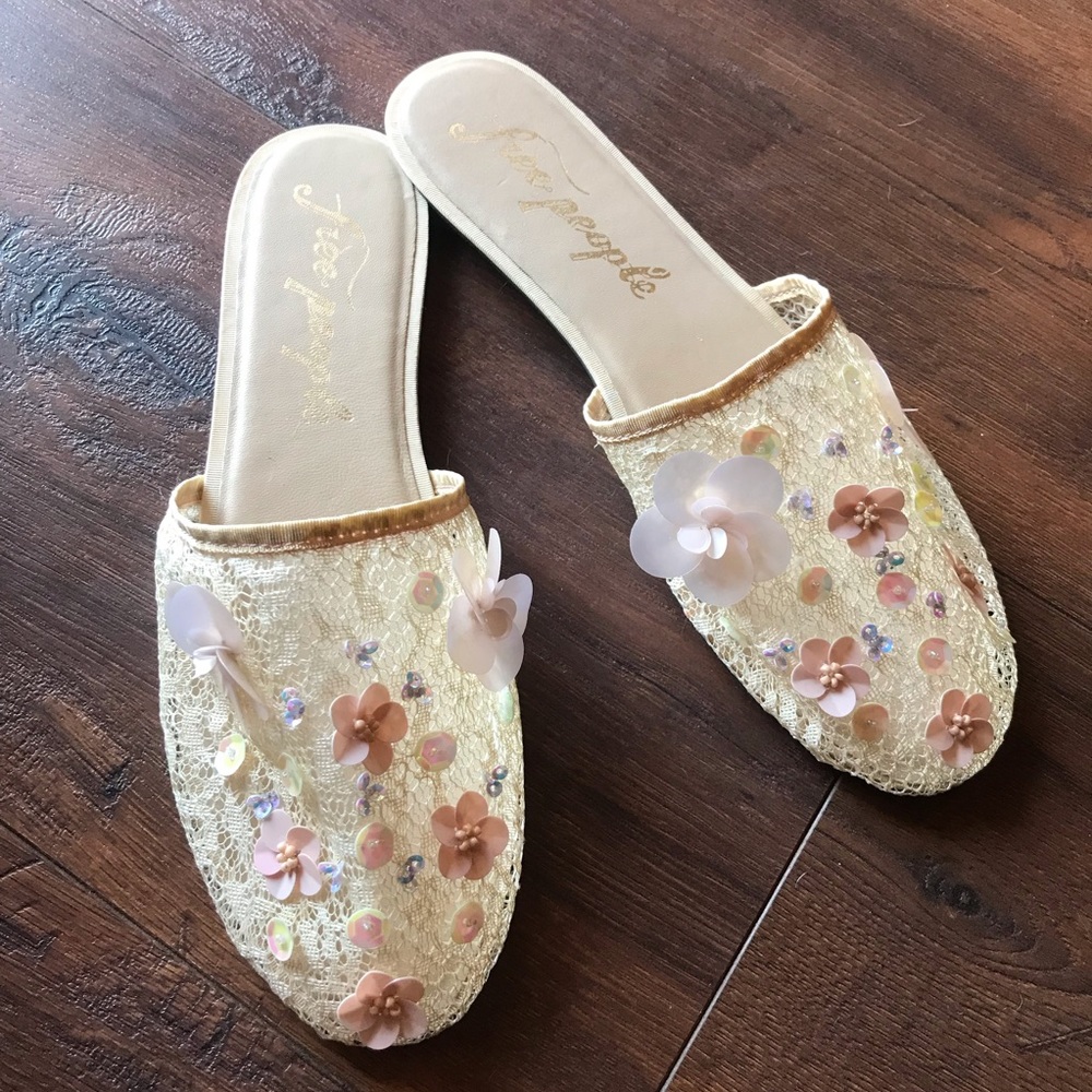Free People Mesh Shoes with Flowers Allure